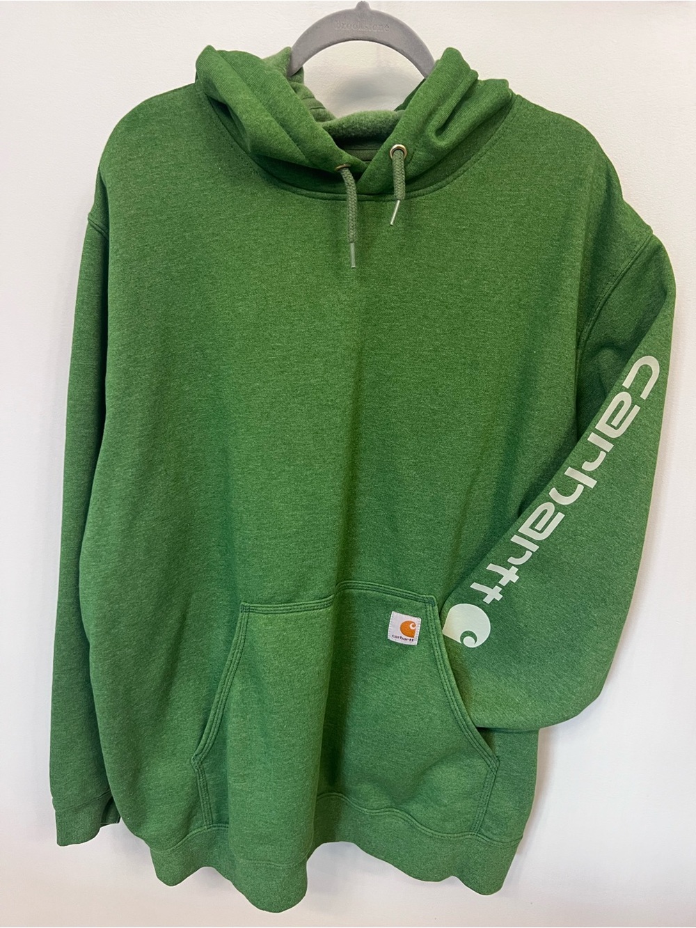 Carhartt Iconic K288 Green Logo Sleeve Hooded Sweatshirt